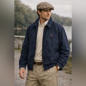 Polo Ralph Lauren Navy Zip Jacket | Quiet Luxury Old Money Windbreaker XXL